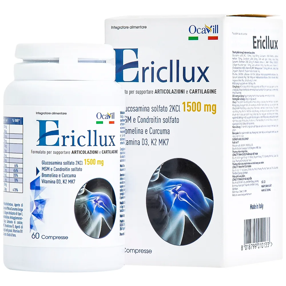 Hình ảnh Viên uống Ericllux Ocavill hỗ trợ tăng tiết dịch khớp, giúp khớp vận động linh hoạt (60 viên)