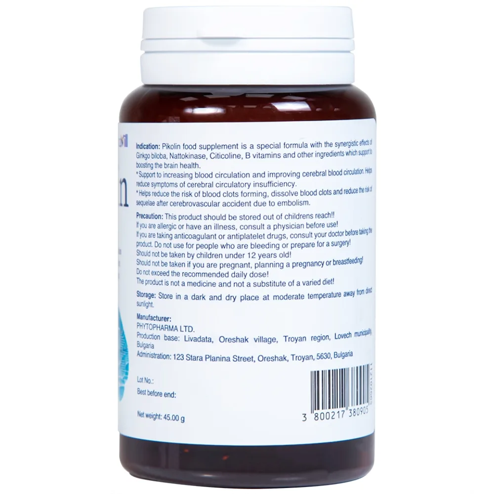 Hình ảnh Viên uống Pikolin Ocavill hỗ trợ tăng tuần hoàn máu não (30 viên)