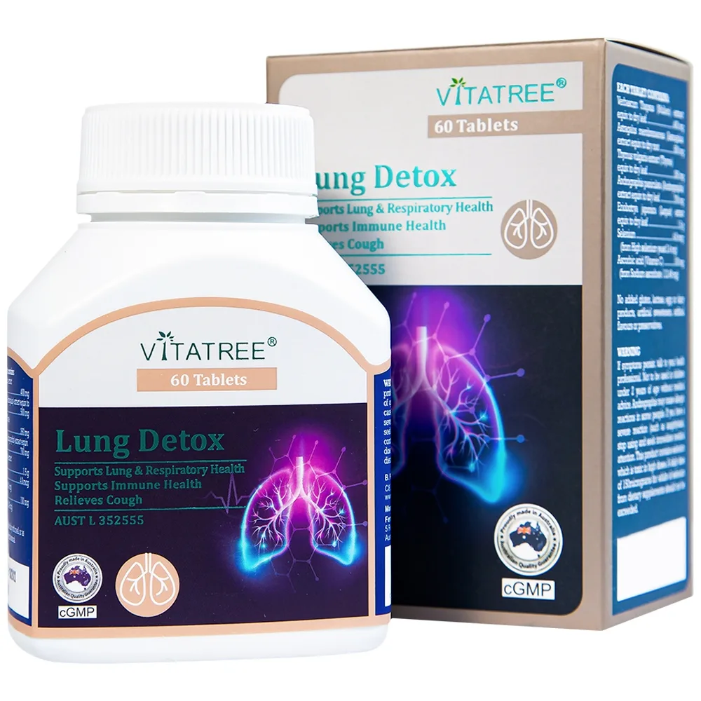 Hình ảnh Viên uống Lung Detox Vitatree hỗ trợ giảm ho, tăng cường sức đề kháng cho cơ thể (60 viên)