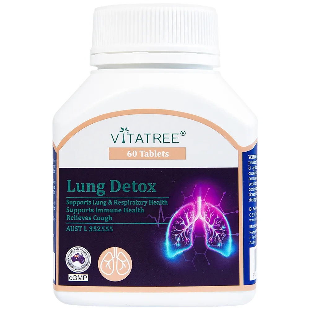 Hình ảnh Viên uống Lung Detox Vitatree hỗ trợ giảm ho, tăng cường sức đề kháng cho cơ thể (60 viên)