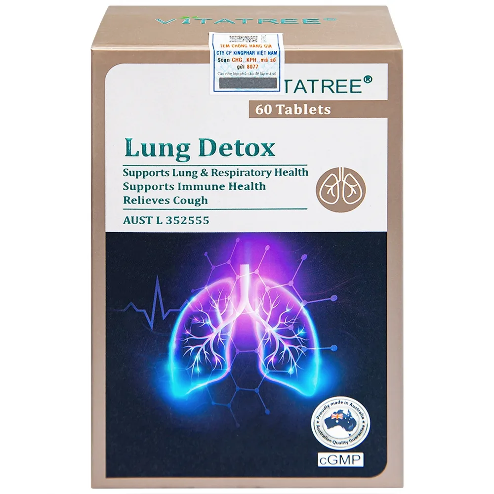 Hình ảnh Viên uống Lung Detox Vitatree hỗ trợ giảm ho, tăng cường sức đề kháng cho cơ thể (60 viên)