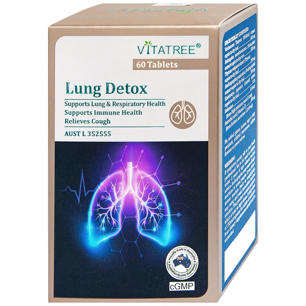 Hình ảnh Viên uống Lung Detox Vitatree hỗ trợ giảm ho, tăng cường sức đề kháng cho cơ thể (60 viên)