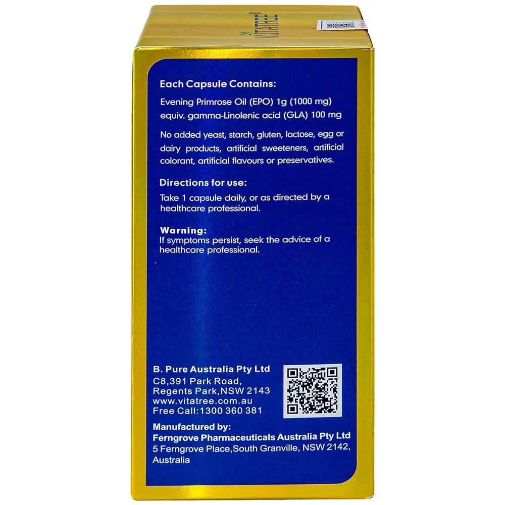 Hình ảnh Viên uống Evening Primrose Oil Vitatree hỗ trợ giảm triệu chứng của tiền kinh nguyệt (120 viên)
