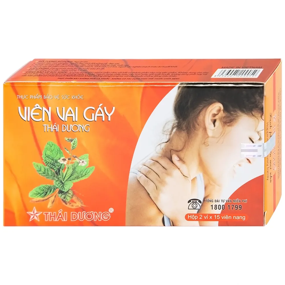 Hình ảnh Viên Vai Gáy Thái Dương tăng lưu thông khí huyết, giảm triệu chứng đau mỏi vai gáy (2 vỉ x 15 viên)