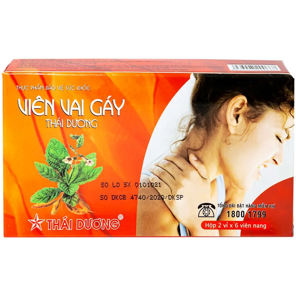 Hình ảnh Viên Vai Gáy Thái Dương tăng lưu thông khí huyết, giảm triệu chứng đau mỏi vai gáy (2 vỉ x 6 viên)