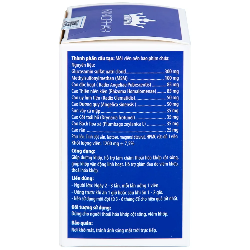 Hình ảnh Viên Xương Khớp Kingphar New giúp dưỡng khớp, hỗ trợ làm chậm thoái hóa khớp (60 viên) 