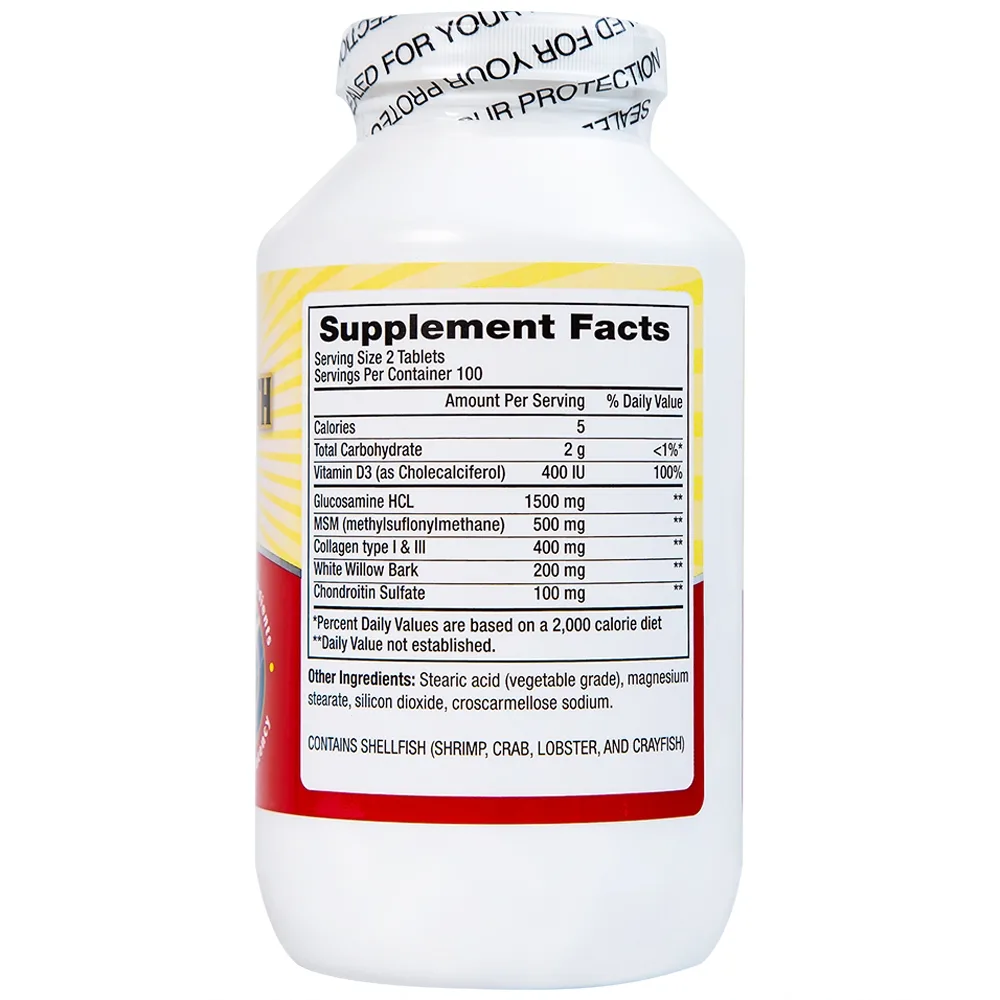 Hình ảnh Viên uống Triple Strength Glucosamine 1500mg Pharmekal bổ sung dưỡng chất cho khớp (200 viên)
