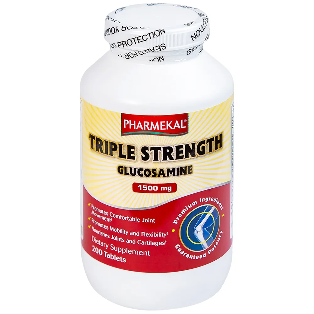Hình ảnh Viên uống Triple Strength Glucosamine 1500mg Pharmekal bổ sung dưỡng chất cho khớp (200 viên)