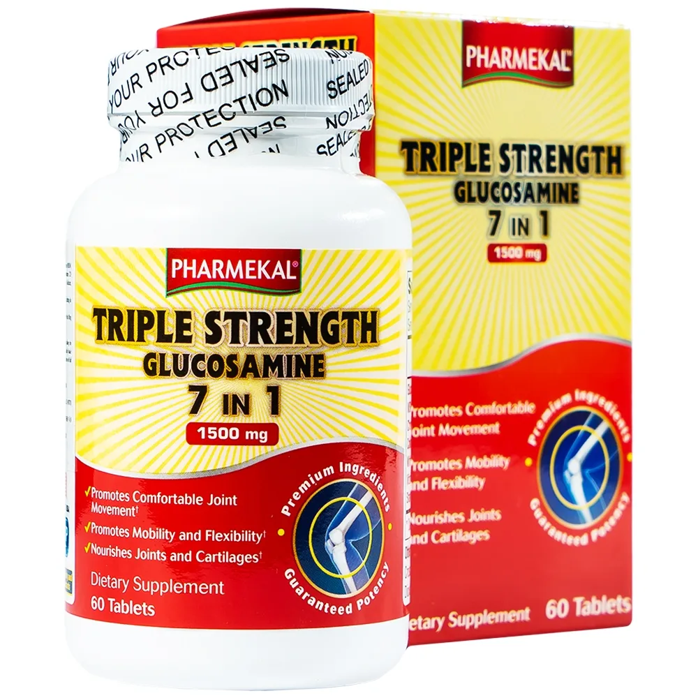 Hình ảnh Viên uống Triple Strength Glucosamine 7 in 1 1500mg Pharmekal bổ sung dịch nhờn cho khớp (60 viên)