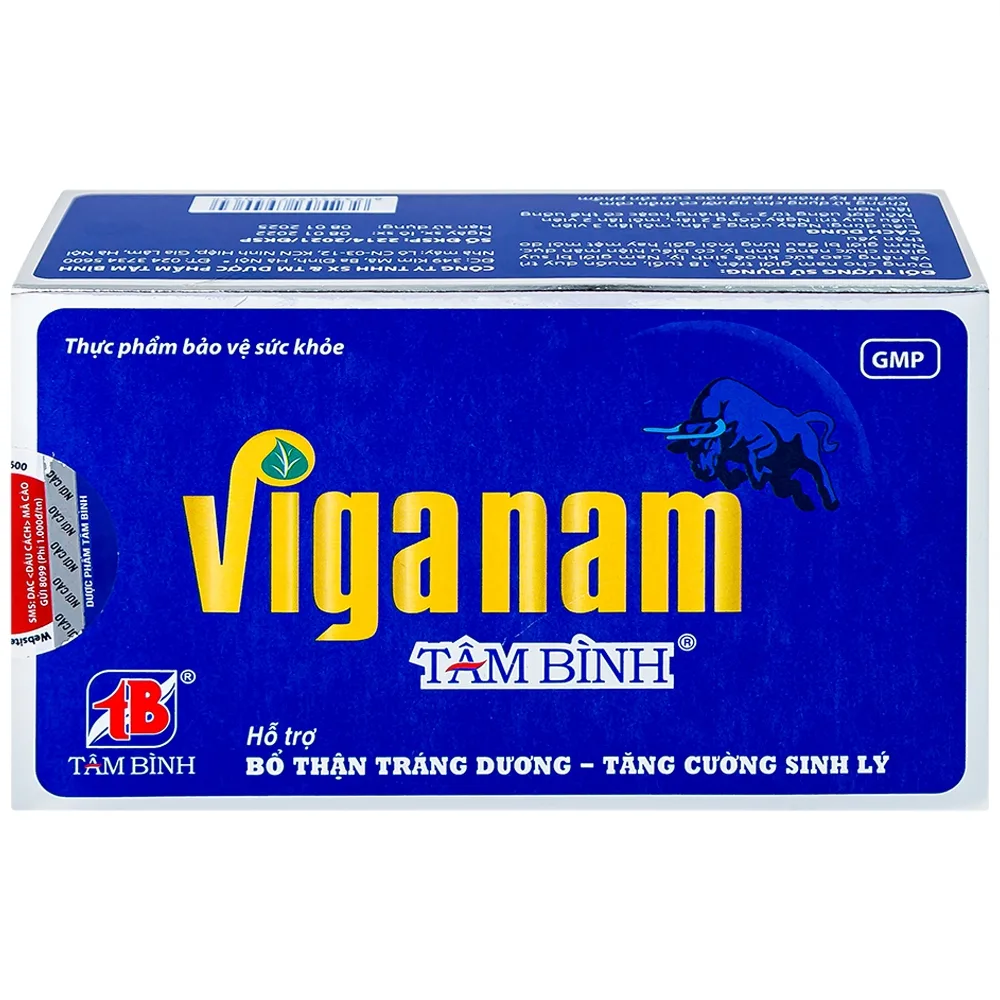 Hình ảnh Viên uống Viganam Tâm Bình hỗ trợ bổ thận tráng dương (5 vỉ x 12 viên)
