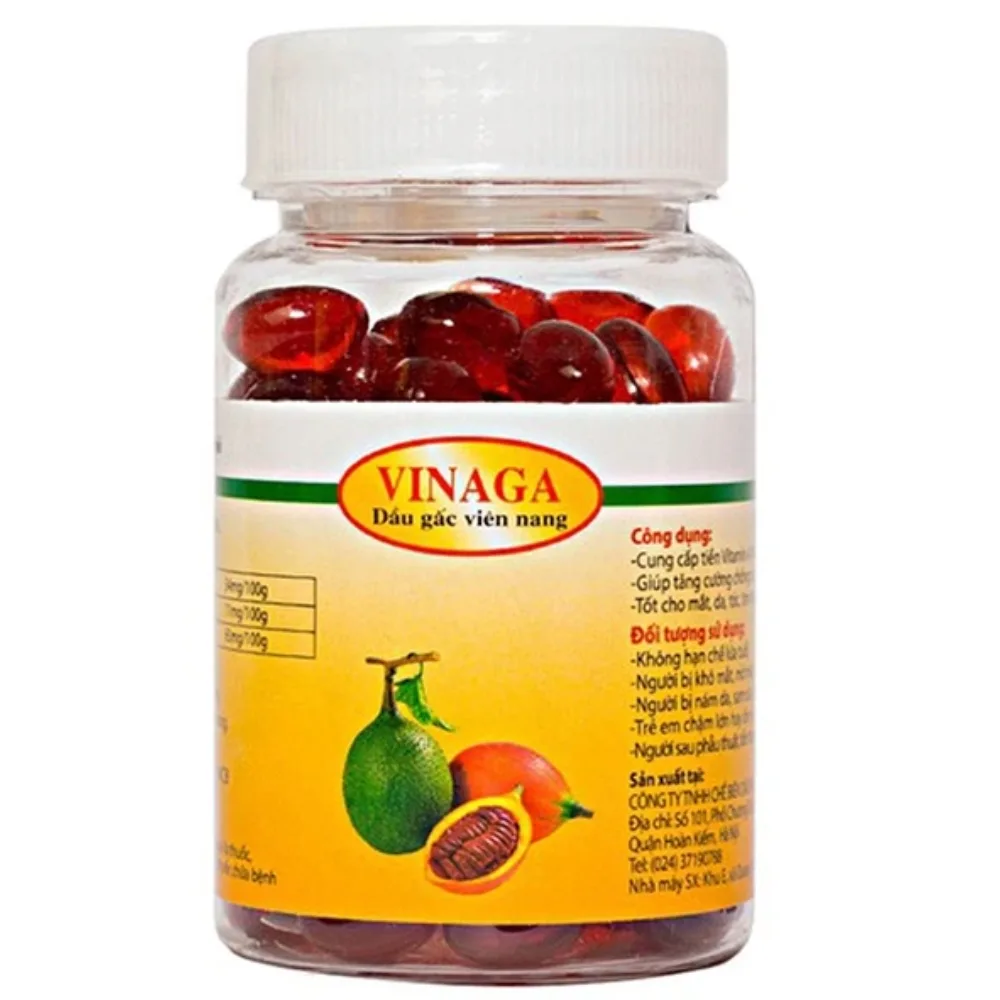 Hình ảnh Viên uống Dầu Gấc Vinaga giúp cung cấp vitamin, chất chống oxy hóa (100 viên)