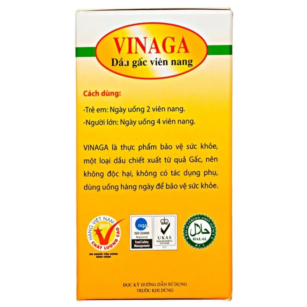 Hình ảnh Viên uống Dầu Gấc Vinaga giúp cung cấp vitamin, chất chống oxy hóa (100 viên)