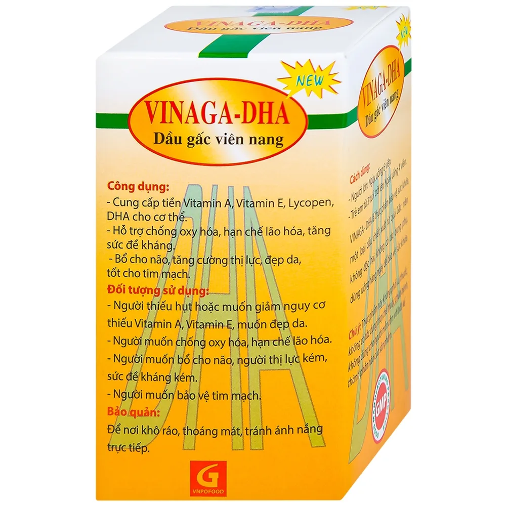 Hình ảnh Dầu gấc viên nang Vinaga giúp tăng cường chống oxy hóa (100 viên)