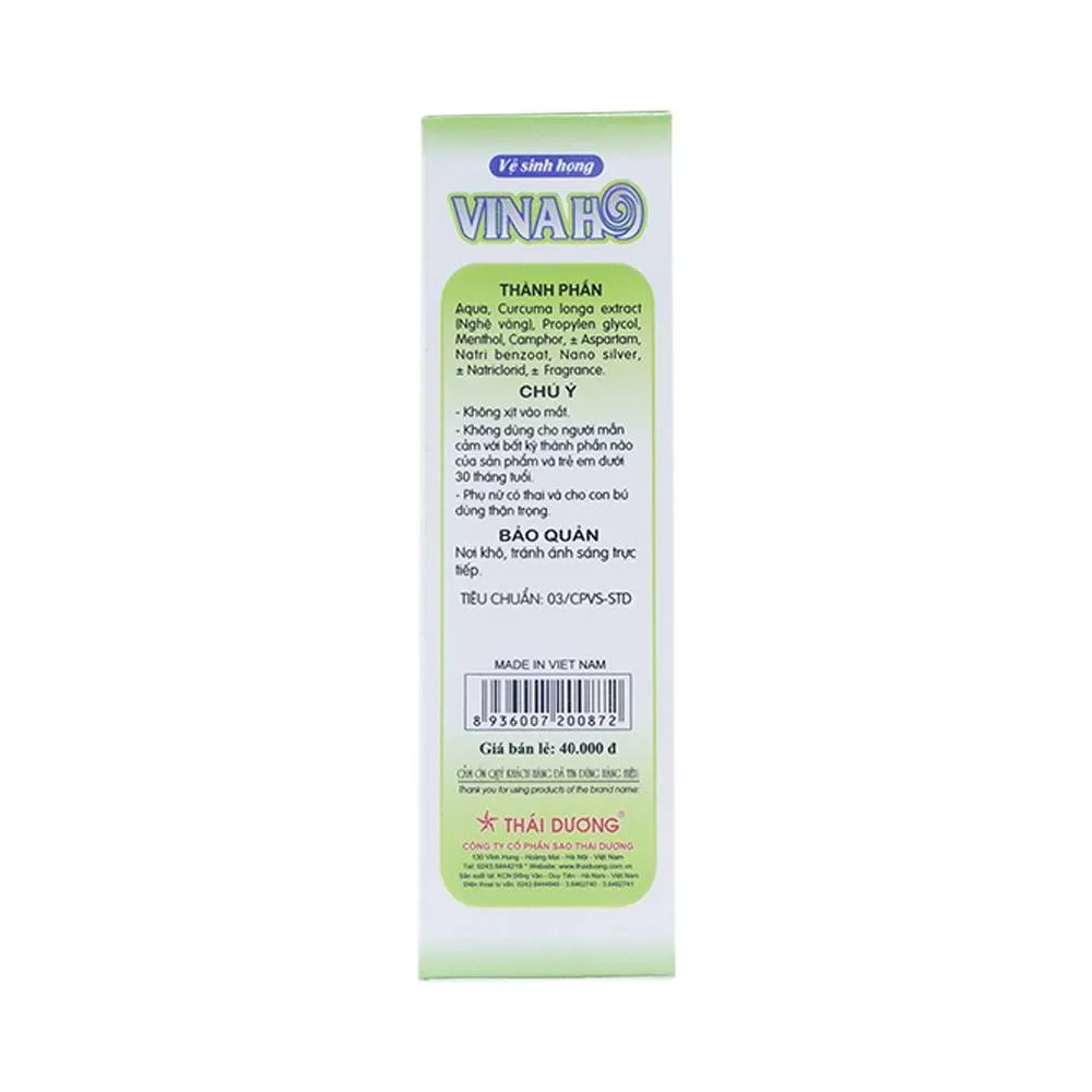 Hình ảnh Viên uống Vinaho Thái Dương bổ phế, hỗ trợ làm giảm các chứng ho (20ml)