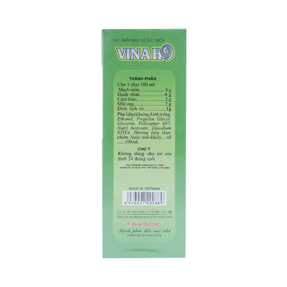 Hình ảnh Viên uống Vinaho Thái Dương bổ phế, hỗ trợ làm giảm các chứng ho (100ml)