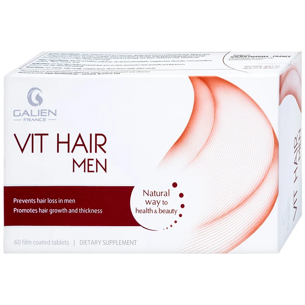 Hình ảnh Viên uống Vit Hair Men Galien hỗ trợ giảm rụng tóc dành cho nam giới (4 vỉ x 15 viên)