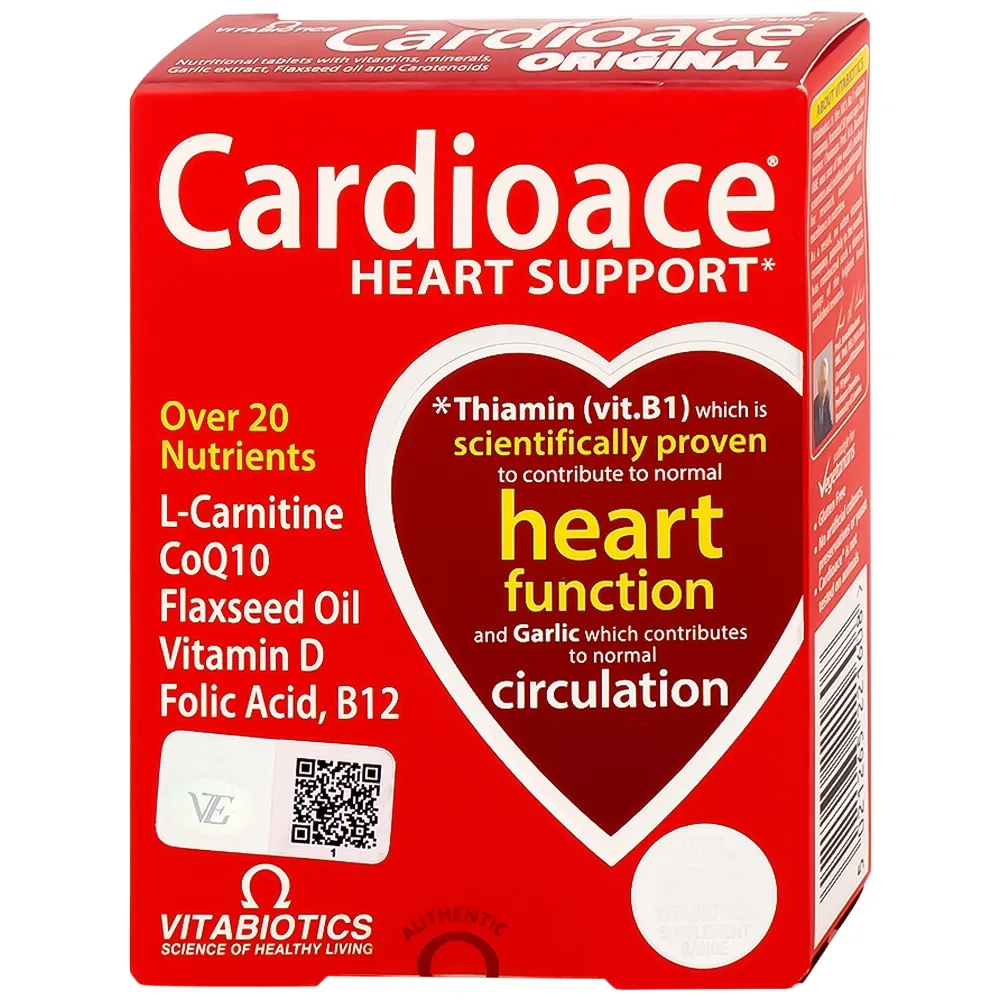 Hình ảnh Thực phẩm bảo vệ sức khoẻ Cardioace bổ sung vitamin và khoáng chất cần thiết (2 vỉ x 15 viên)