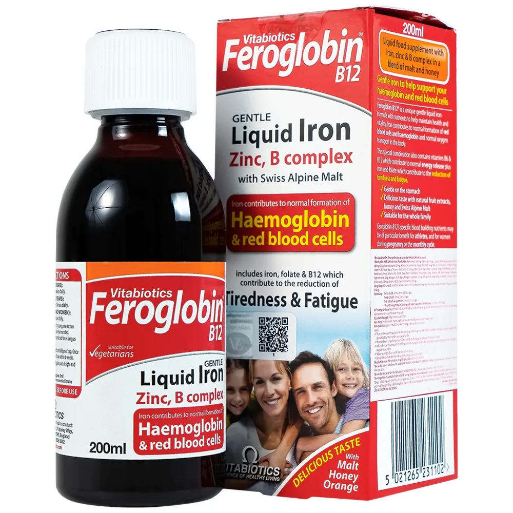 Hình ảnh Dung dịch Feroglobin B12 Vitabiotics hỗ trợ tăng khả năng tạo máu, tăng cường sức khỏe (200ml)