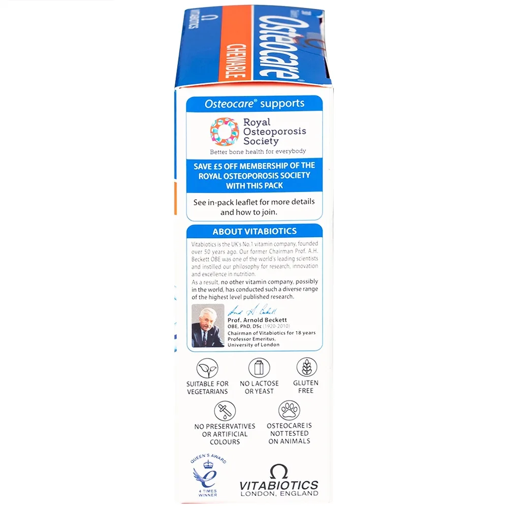 Hình ảnh Viên nén nhai Osteocare chewable Vitabiotics hỗ trợ duy trì xương chắc khoẻ (3 vỉ x 10 viên)