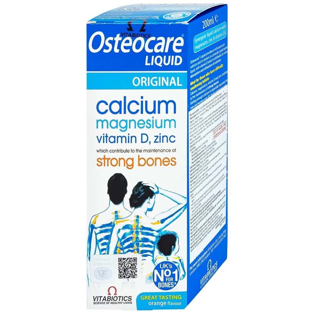 Hình ảnh Dung dịch Osteocare Liquid Vitabiotics bổ sung canxi, magiê, vitamin D, kẽm giúp xương chắc khỏe (200ml)