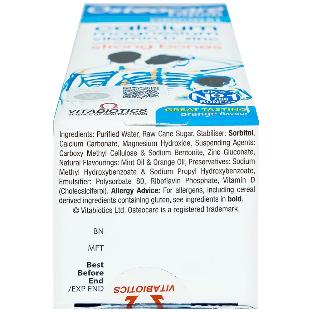 Hình ảnh Dung dịch Osteocare Liquid Vitabiotics bổ sung canxi, magiê, vitamin D, kẽm giúp xương chắc khỏe (200ml)