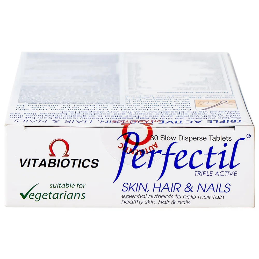 Hình ảnh Thực phẩm bảo vệ sức khỏe Perfectil Vitabiotics bổ sung vi chất làm đẹp da, móng, tóc (2 vỉ x 15 viên)