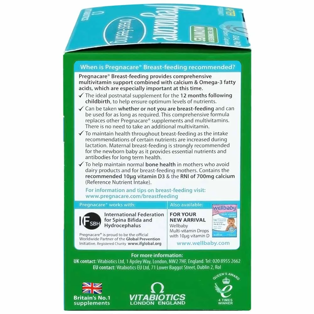 Hình ảnh Viên uống Pregnacare Breast Feeding Vitabiotics bổ sung vitamin và khoáng chất cho phụ nữ cho con bú (6 vỉ x 14 viên)