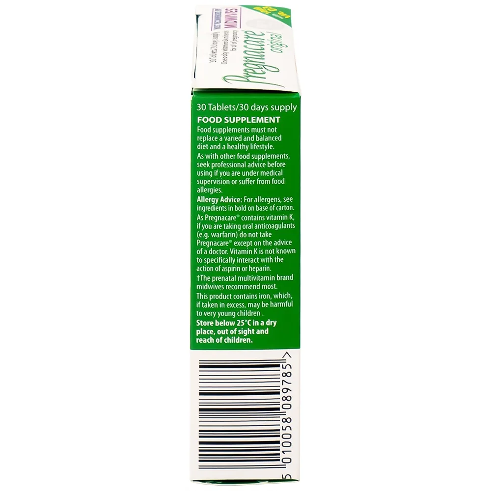 Hình ảnh Thực phẩm bảo vệ sức khoẻ Pregnacare Original giúp bổ sung vitamin và khoáng chất cho phụ nữ mang thai và cho con bú (2 vỉ x 15 viên)