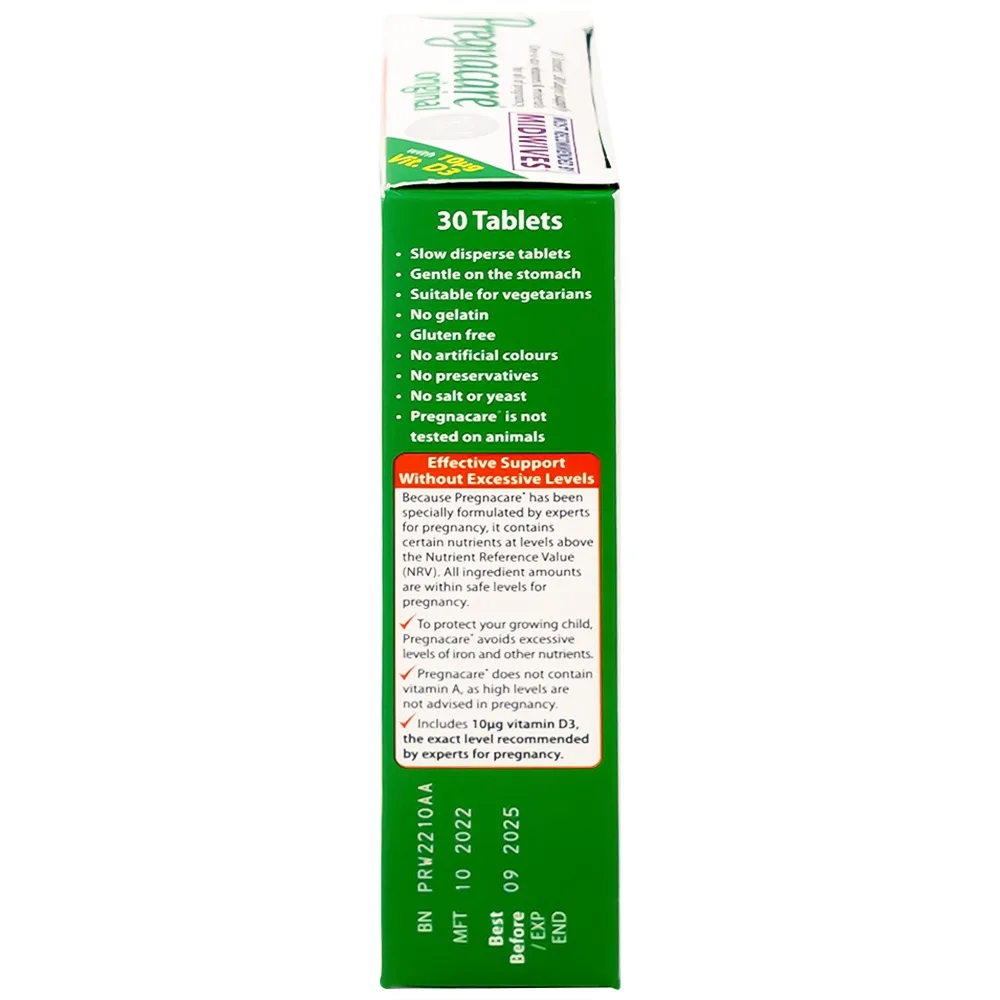 Hình ảnh Thực phẩm bảo vệ sức khoẻ Pregnacare Original giúp bổ sung vitamin và khoáng chất cho phụ nữ mang thai và cho con bú (2 vỉ x 15 viên)