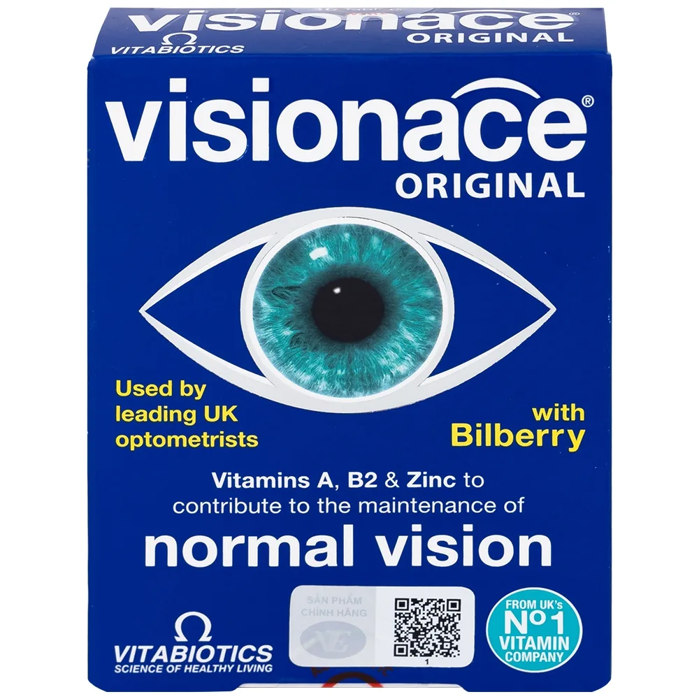 Hình ảnh Viên uống Visionace Original Vitabiotics bổ sung vitamin, khoáng chất, lutein, hỗ trợ cải thiện thị lực (2 vỉ x 15 viên)
