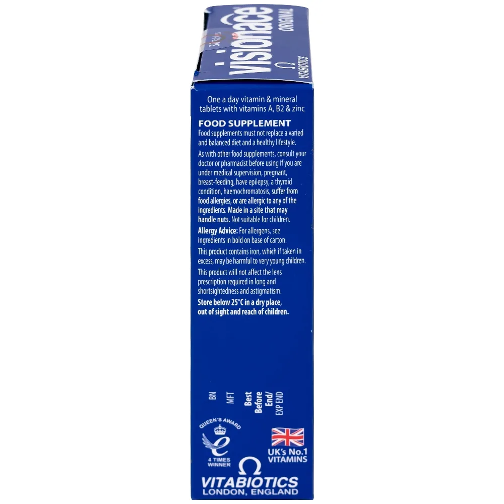 Hình ảnh Viên uống Visionace Original Vitabiotics bổ sung vitamin, khoáng chất, lutein, hỗ trợ cải thiện thị lực (2 vỉ x 15 viên)