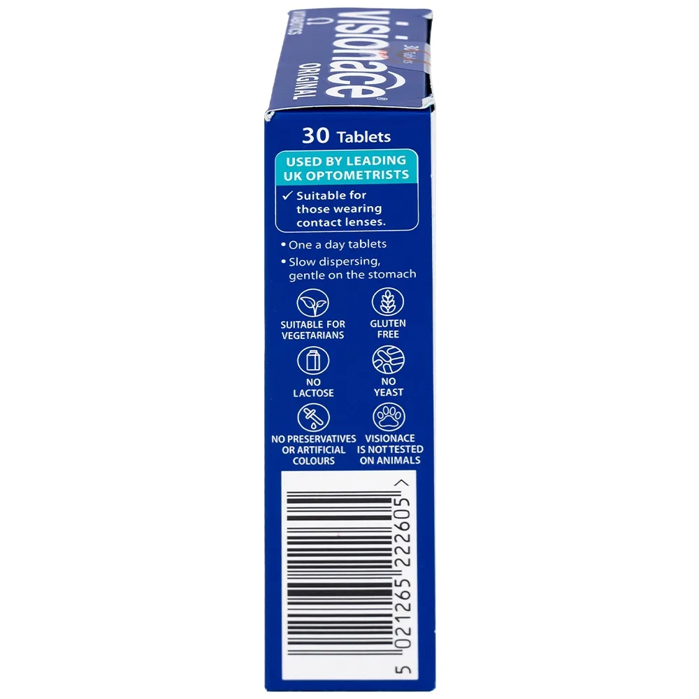 Hình ảnh Viên uống Visionace Original Vitabiotics bổ sung vitamin, khoáng chất, lutein, hỗ trợ cải thiện thị lực (2 vỉ x 15 viên)