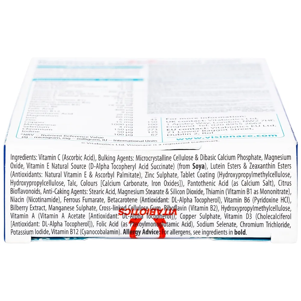 Hình ảnh Viên uống Visionace Original Vitabiotics bổ sung vitamin, khoáng chất, lutein, hỗ trợ cải thiện thị lực (2 vỉ x 15 viên)