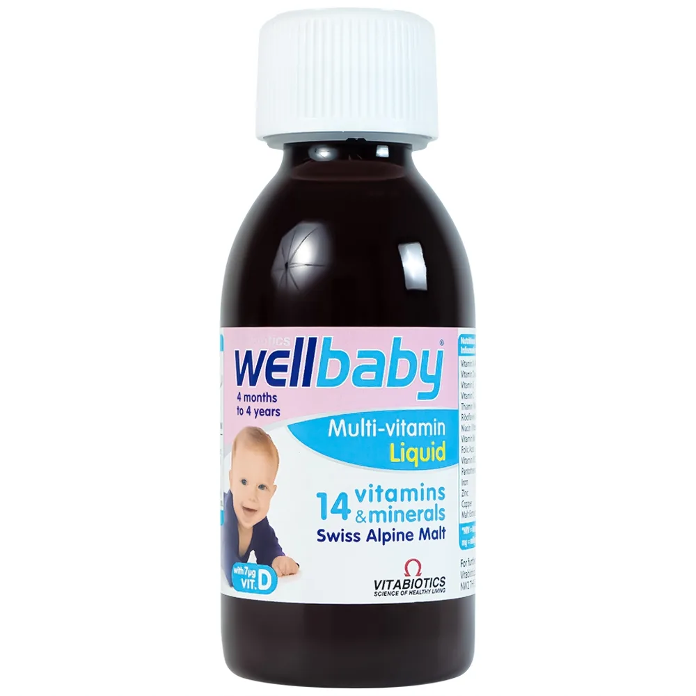 Hình ảnh Siro Wellbaby Multi-Vitamin Liquid Vitabiotics bổ sung vitamin và khoáng chất cho trẻ (150ml)