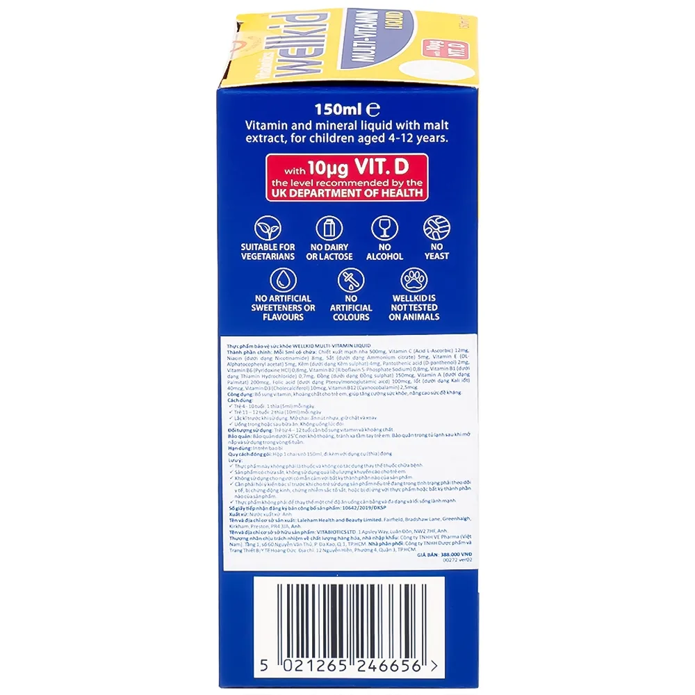 Hình ảnh Siro WellKid Multi-Vitamin Liquid bổ sung vitamin, khoáng chất cho trẻ em (150ml)