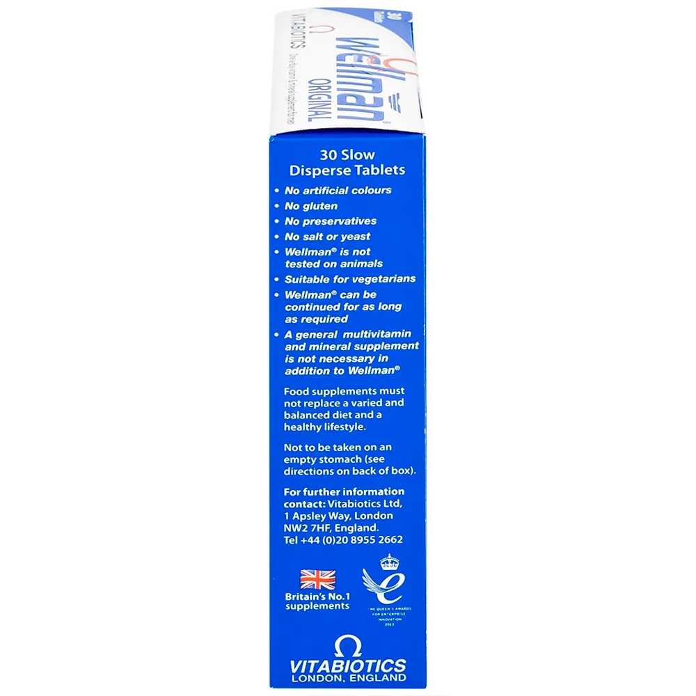 Hình ảnh Viên uống Wellman Original Vitabiotics bổ sung vitamin, khoáng chất, hỗ trợ tăng cường sức khỏe cho nam giới (2 vỉ x 15 viên)