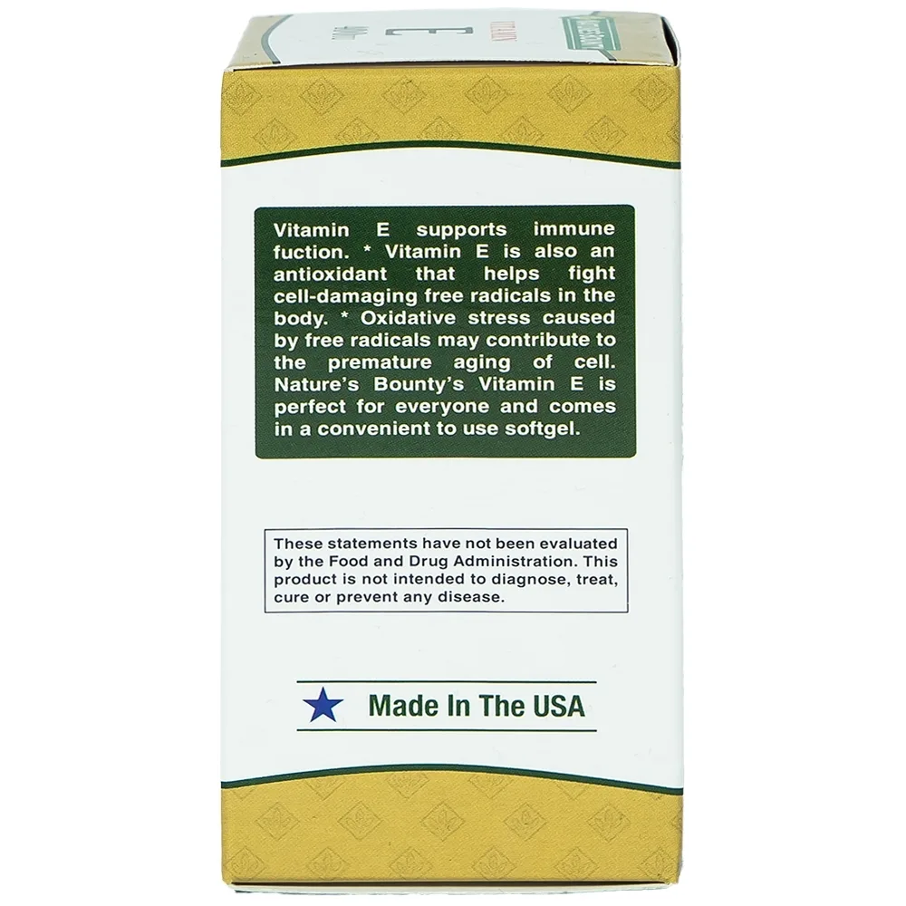 Hình ảnh Viên uống Vitamin E 400IU Nature's Bounty hỗ trợ chống oxy hóa, làm chậm quá trình lão hóa da (30 viên)
