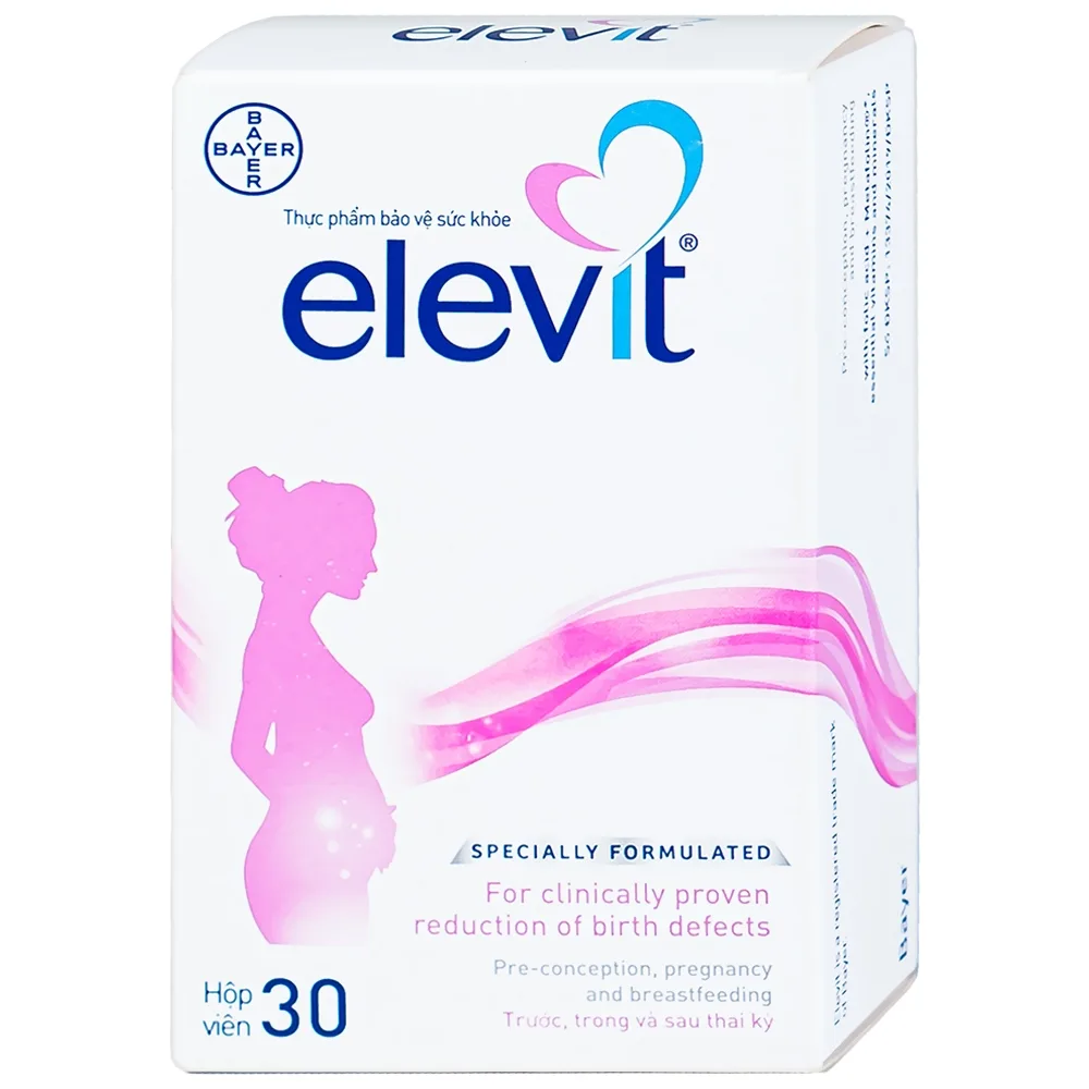 Hình ảnh Viên uống Elevit Bayer hỗ trợ tăng cường sức khỏe, nâng cao sức đề kháng cho thai kỳ (3 vỉ x 10 viên)