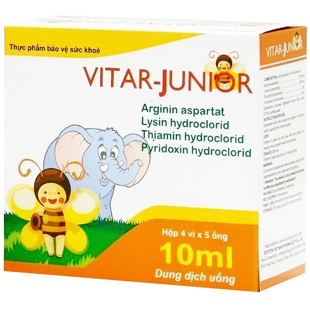 Hình ảnh Dung dịch uống Vitar-Junior Boston bổ sung Acid Amin và Vitamin cho cơ thể (4 vỉ x 5 ống x 10 ml)