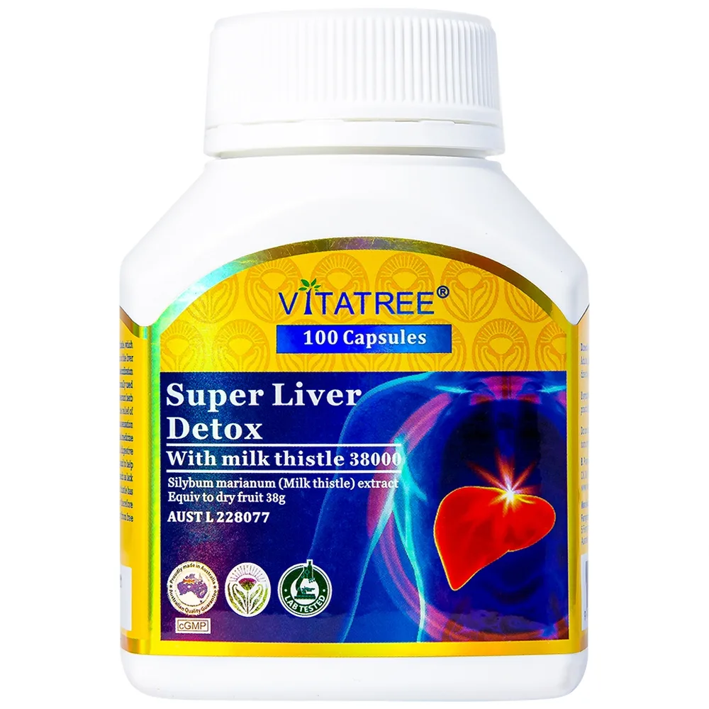 Hình ảnh Viên uống Super Liver Detox Vitatree hỗ trợ góp phần giải độc gan (100 viên)