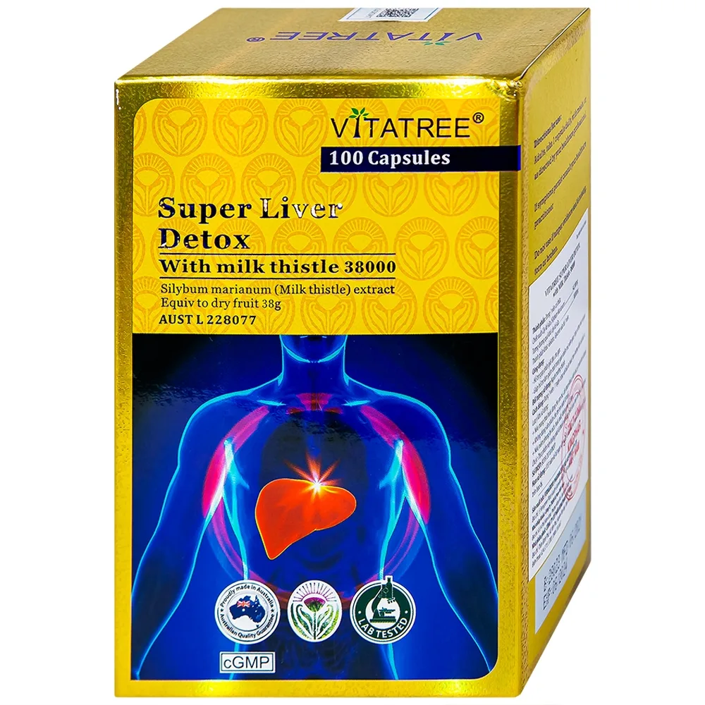 Hình ảnh Viên uống Super Liver Detox Vitatree hỗ trợ góp phần giải độc gan (100 viên)