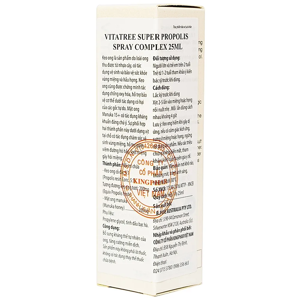 Hình ảnh Keo ong Super Propolis Spray Complex Vitatree chống oxy hóa, hỗ trợ bảo vệ cơ thể (25ml) 