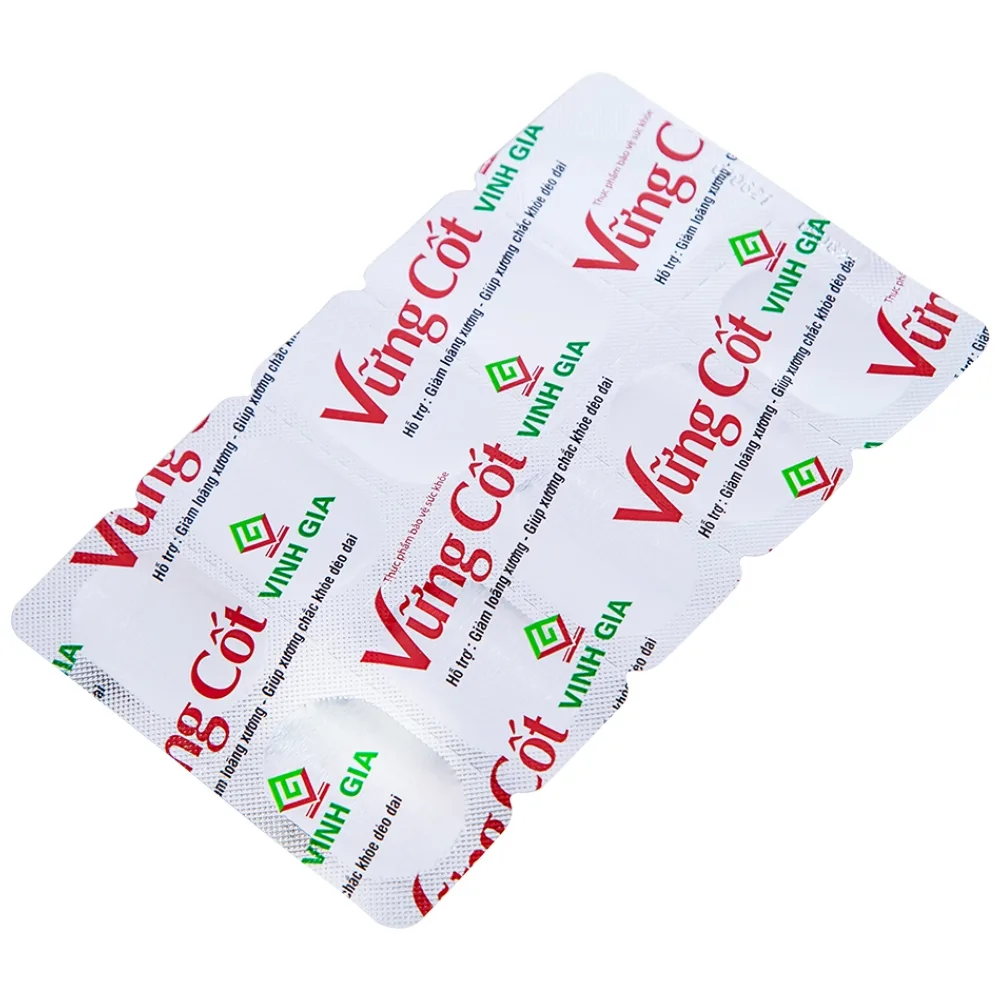 Hình ảnh Viên uống Vững Cốt Vinh Gia hỗ trợ giảm loãng xương, giúp xương chắc khỏe dẻo dai (2 vỉ x 10 viên)