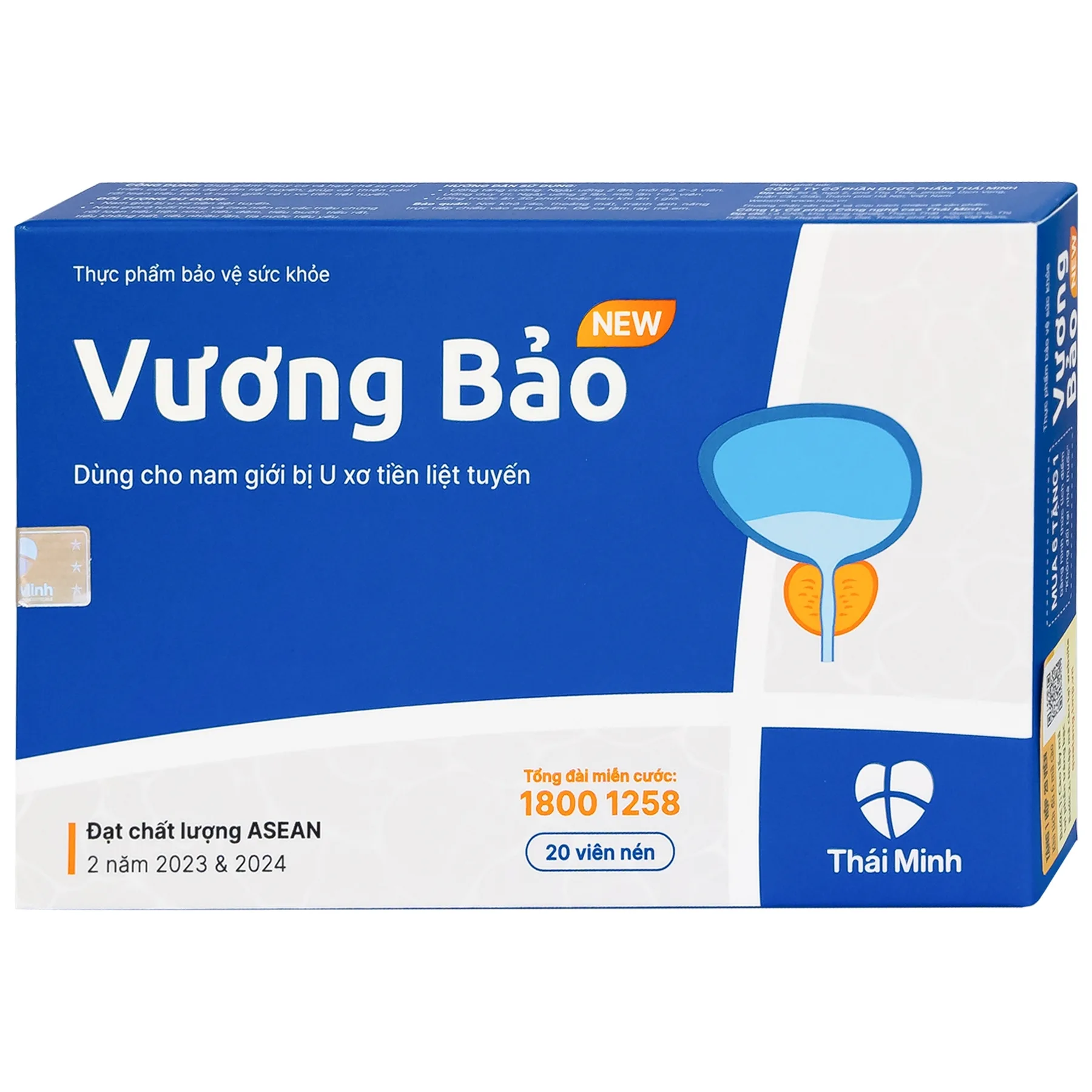 Hình ảnh Viên uống Vương Bảo Thái Minh dùng cho nam giới bị u xơ tiền liệt tuyến (2 vỉ x 10 viên)