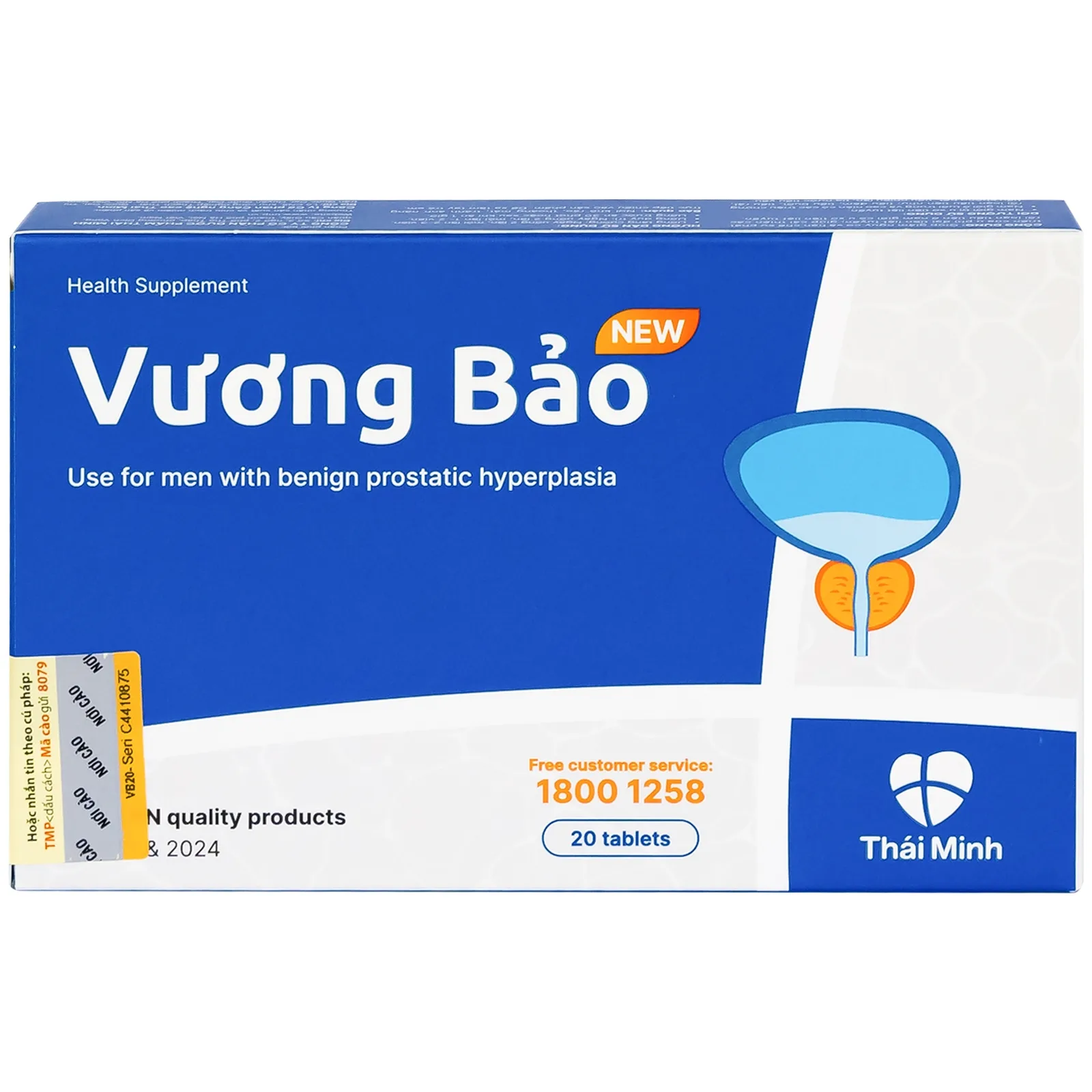 Hình ảnh Viên uống Vương Bảo Thái Minh dùng cho nam giới bị u xơ tiền liệt tuyến (2 vỉ x 10 viên)