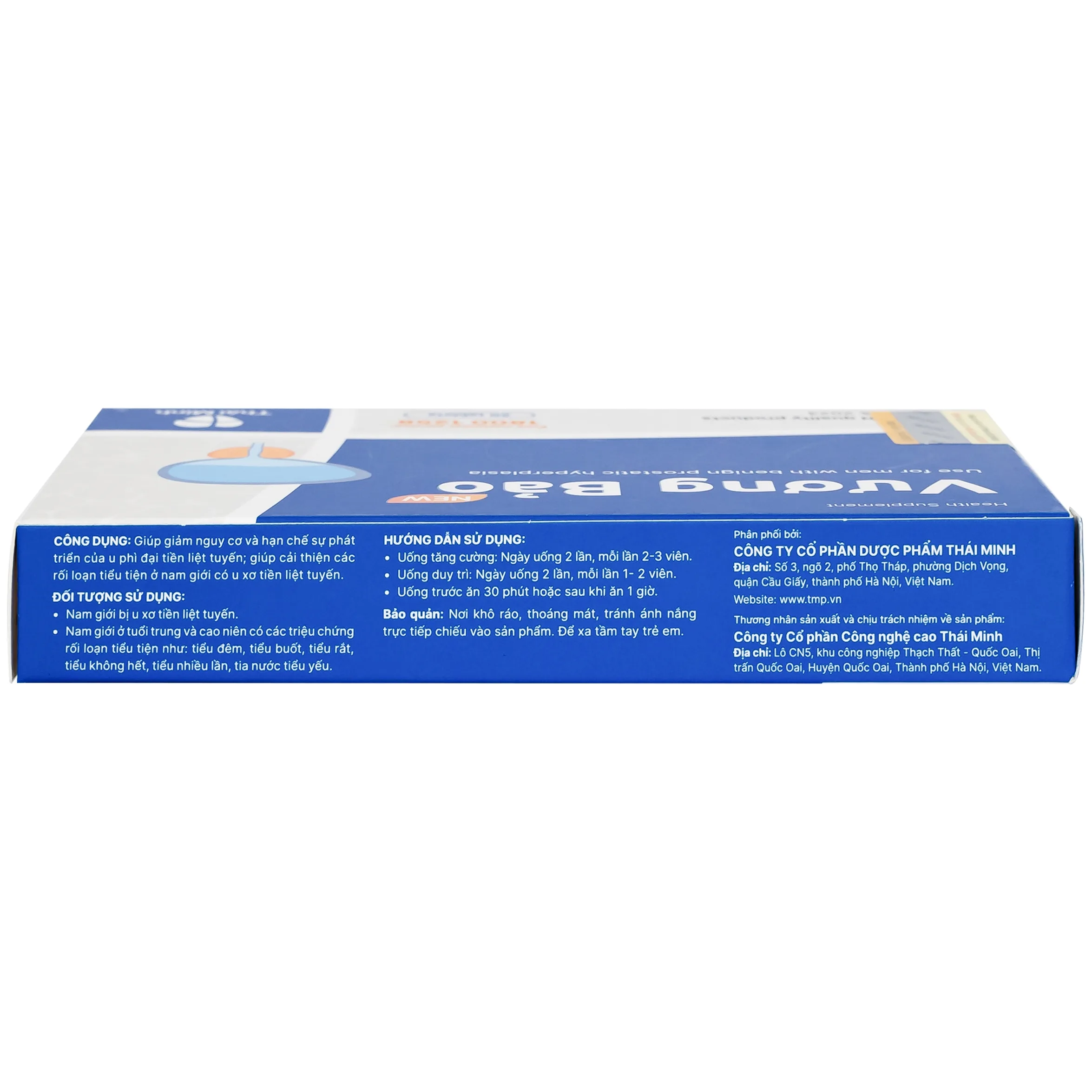Hình ảnh Viên uống Vương Bảo Thái Minh dùng cho nam giới bị u xơ tiền liệt tuyến (2 vỉ x 10 viên)