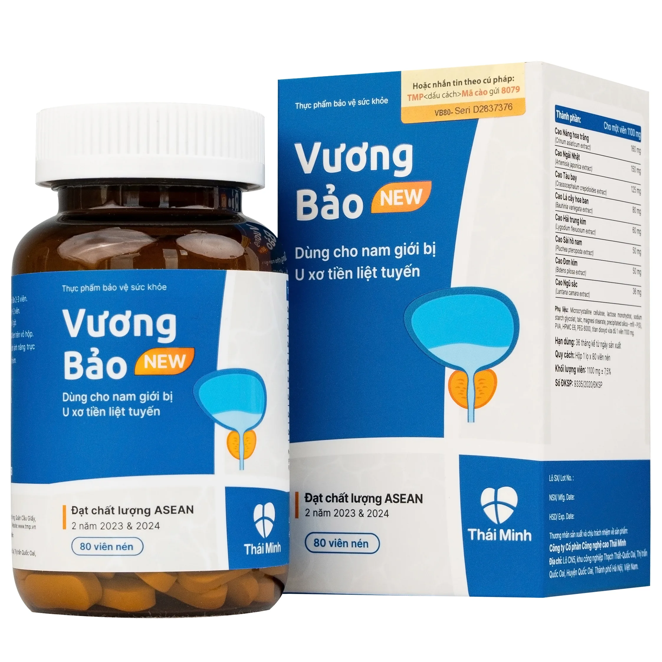 Hình ảnh Viên uống Vương Bảo Thái Minh dùng cho nam giới bị u xơ tiền liệt tuyến (80 viên)