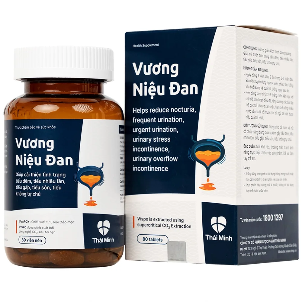 Hình ảnh Viên nén Vương Niệu Đan Thái Minh hỗ trợ giảm tình trạng tiểu đêm, tiểu nhiều lần, tiểu gấp (80 viên)
