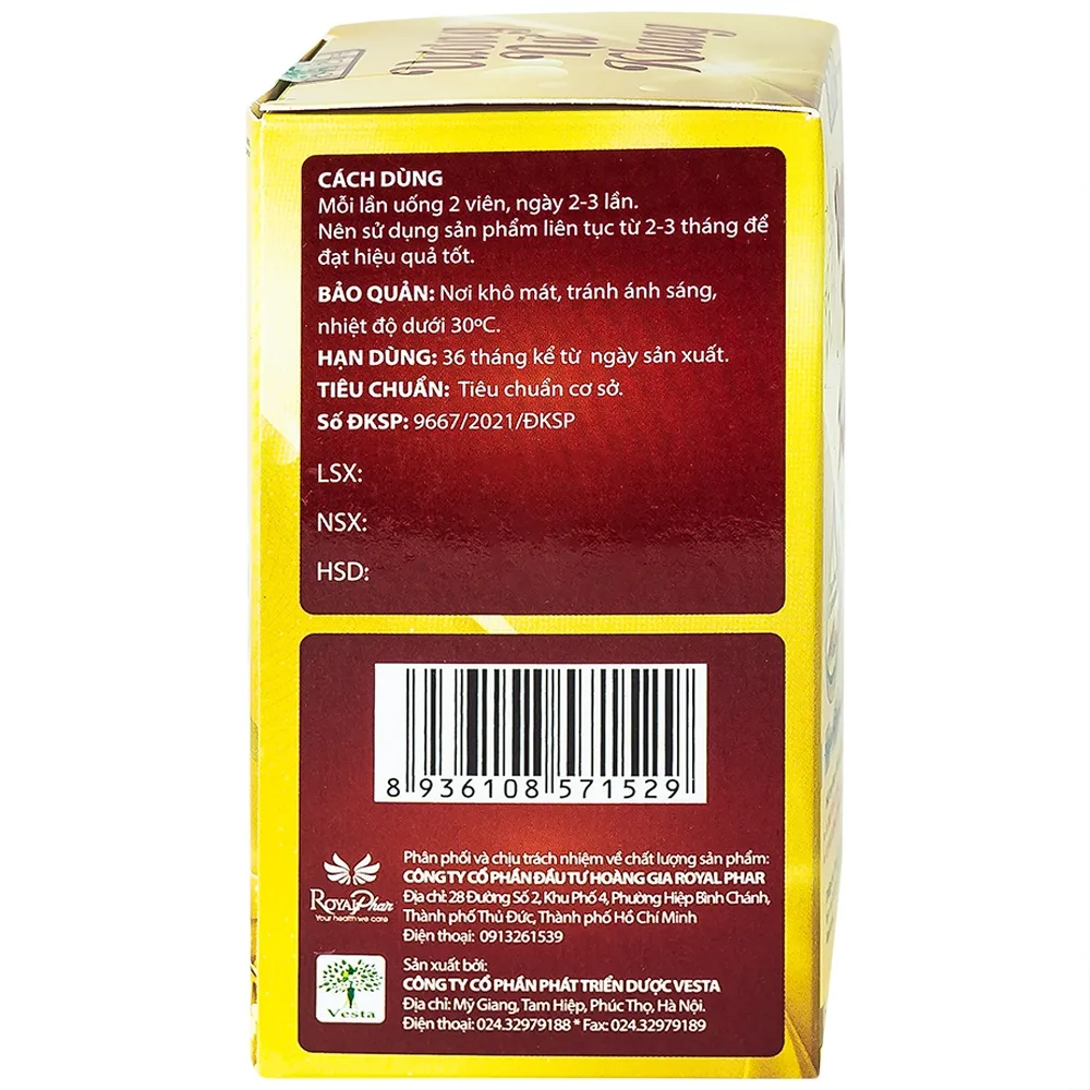 Hình ảnh Viên nang cứng Vương Nữ Khang Royal Care hỗ trợ hạn chế sự phát triển u xơ tử cung, u vú lành tính (60 viên)
