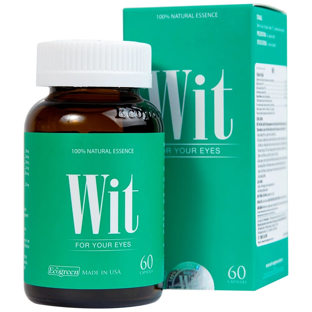 Hình ảnh Viên nang WIT For Your Eyes Ecogreen tăng cường thị lực, giảm mờ và nhòe mắt (60 viên)